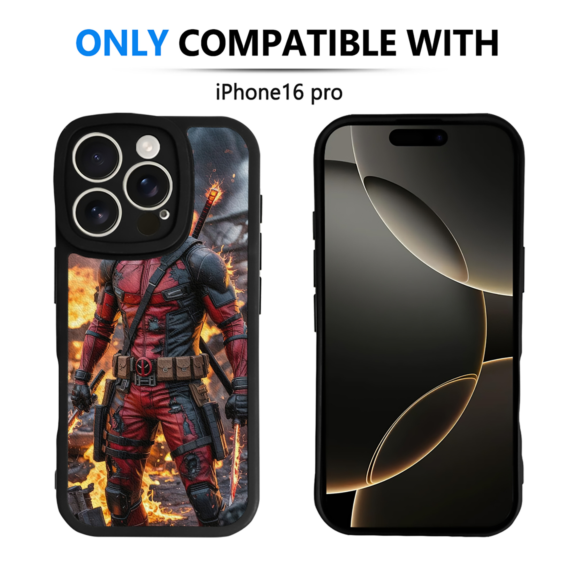 （画像用） Deadpool デッドプール 【iPhone 16シリーズ対応】シリコンスマホケース（レザー調） 材質：シリコン